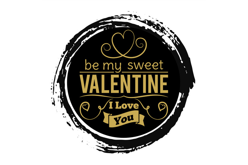 sweet-valentines-day-gold-banner-on-black-grunge-backdrop-vintage-lo