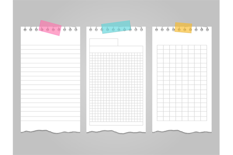 ripped-lined-notebook-pages-templates-for-notes-or-memo