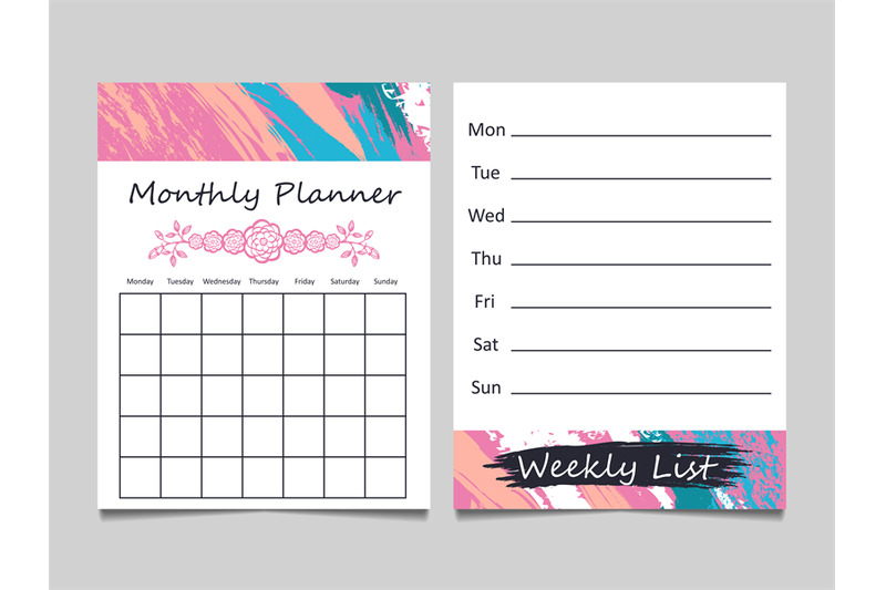 weekly-list-and-monthly-planner-template-design