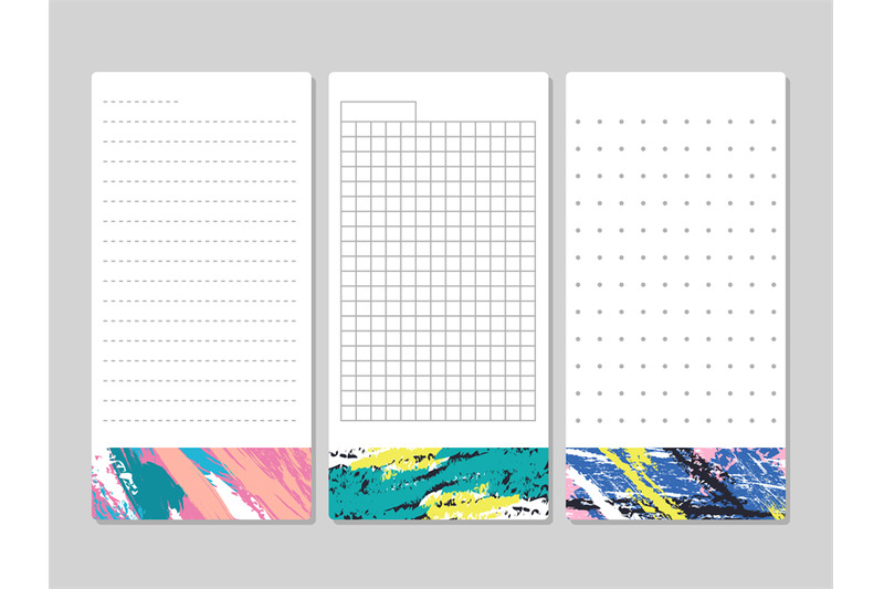 decorative-lined-pages-for-notes-schedule-lists-with-bright-grunge-ele