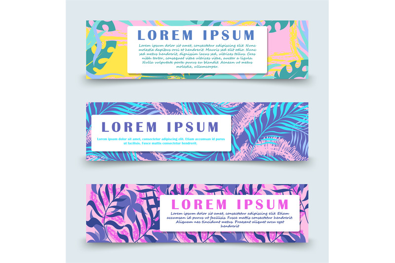 colorful-hawaii-floral-banners-template