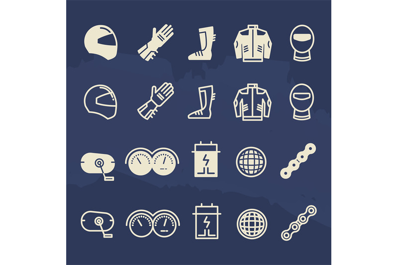 line-and-outline-auto-parts-and-motorbike-accessorises-icons