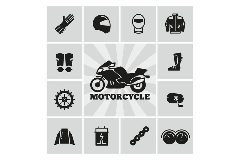 moto-parts-motorcycle-accessories-silhouette-icons-set