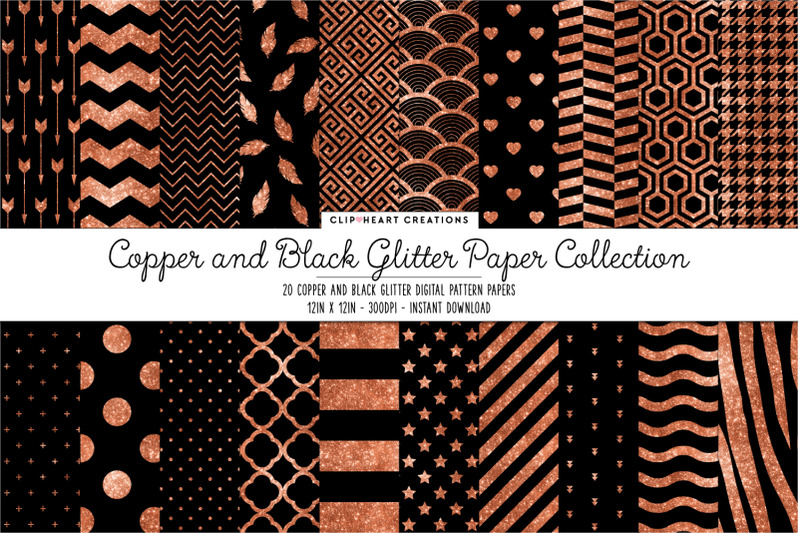 black-and-copper-glitter-digital-papers