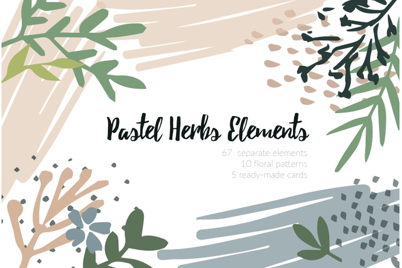 pastel-herbs-vector-elements