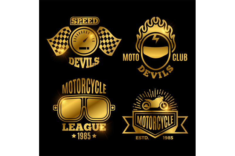 golden-motorbike-and-motorcycle-sport-labels-vector