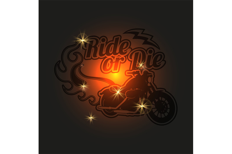 vintage-motorcycle-label-motorbike-shiny-background