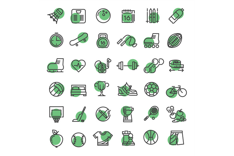 sports-and-fitness-outline-symbols-sports-equipment-thin-line-vector-i