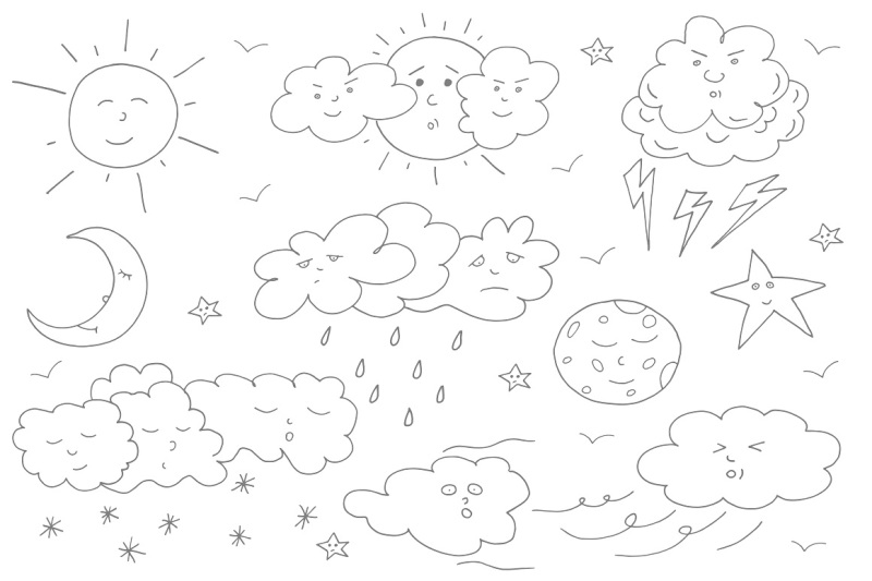 doodle-weather-set