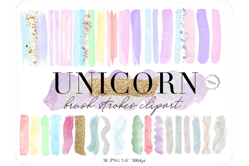 unicorn-clipart-watercolor-brush-strokes