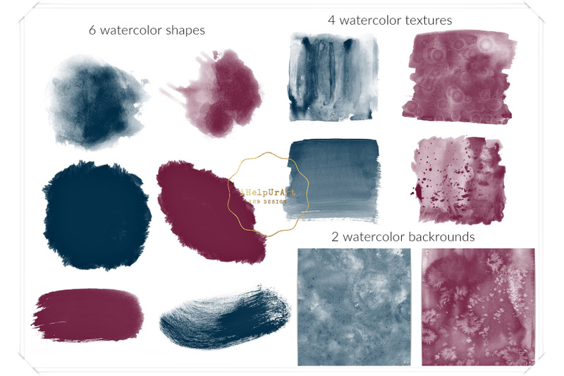 navy-and-burgundy-watercolor-design-bundle