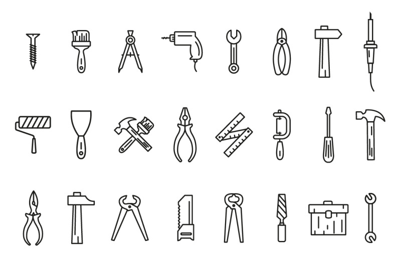 line-art-icons-tool-set