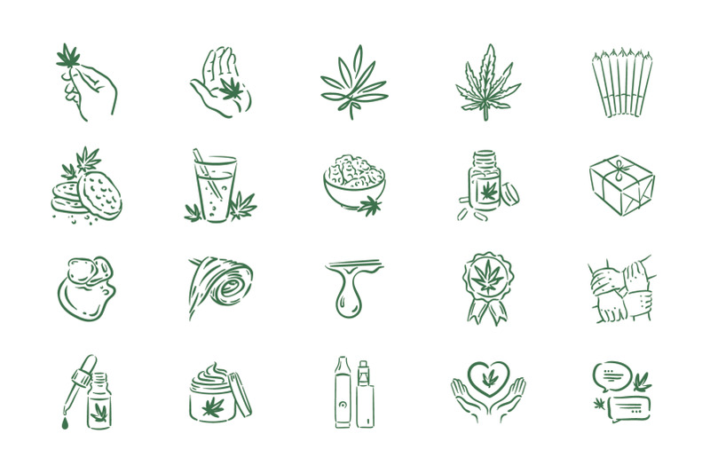 medical-cannabis-icons-set