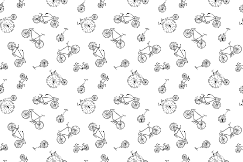 bicycle-collection-in-doodle-style