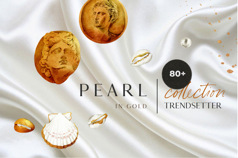pearl-in-gold-shell-trend-watercolor-collection
