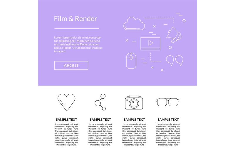 vector-line-blog-icons-landing-page-template-illustration