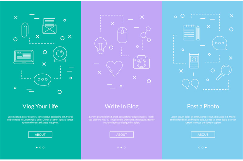 vector-line-blog-icons-smartphone-template-color