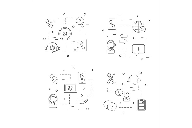 vector-line-call-support-center-icons-infographic-concept-illustration