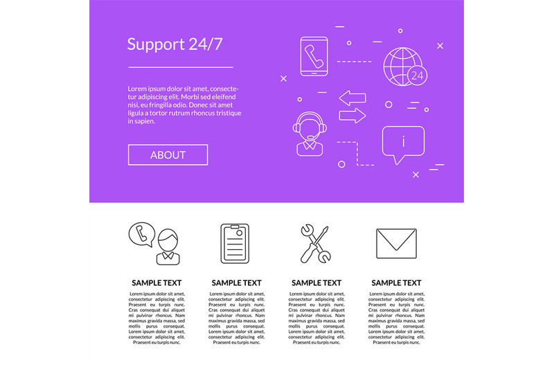 vector-line-call-support-center-icons-linear