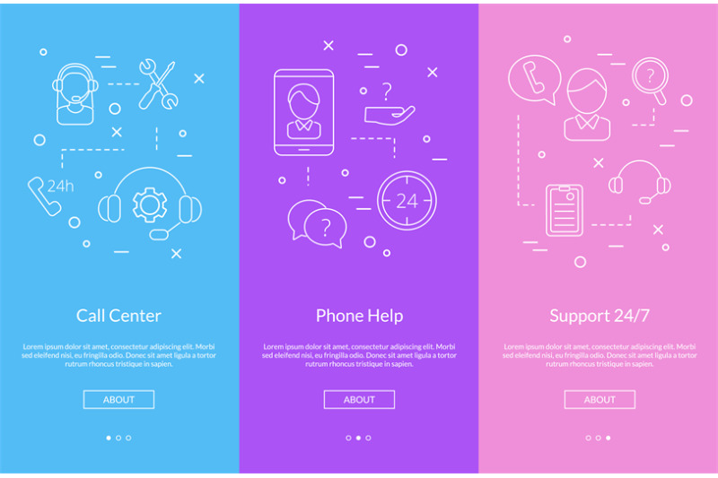 vector-line-call-support-center-icons-smartphone-illustration