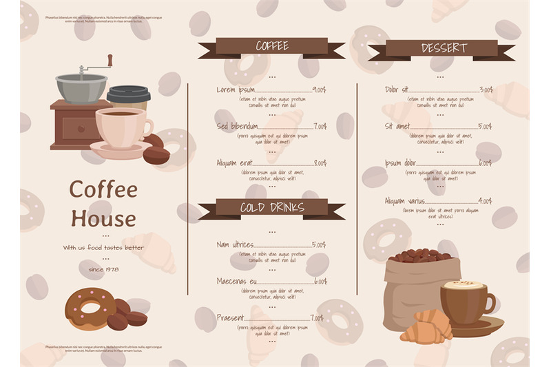 vector-cartoon-coffee-house-menu-template-illustration