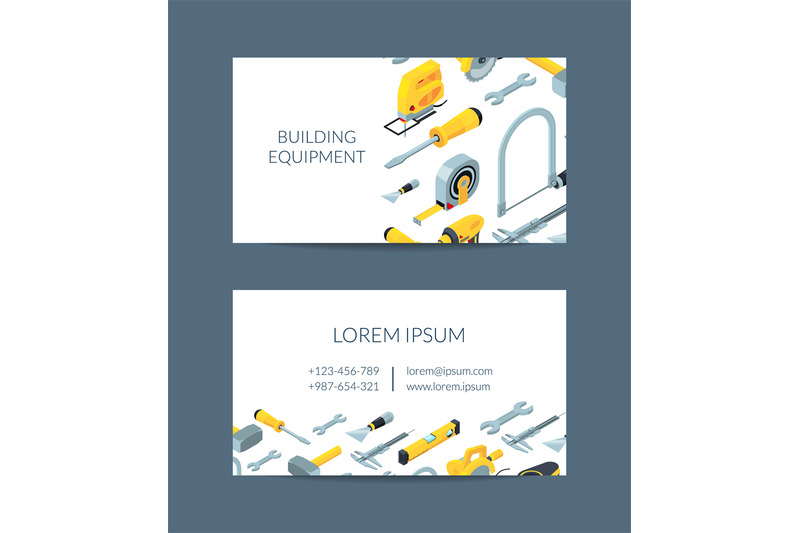 vector-construction-tools-isometric-icons-business-card-template-for-h