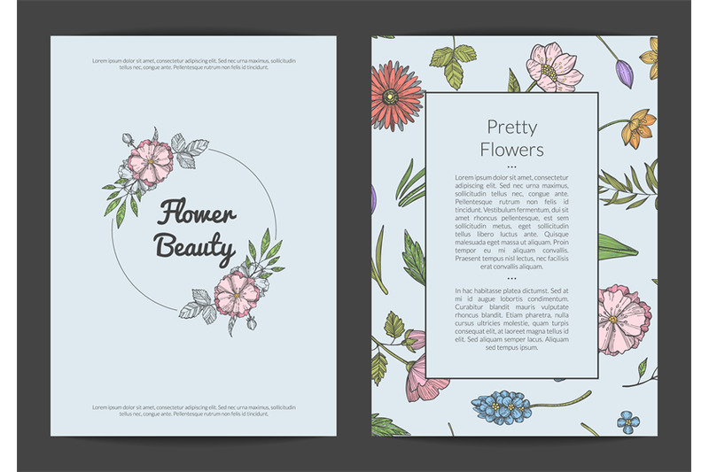 vector-hand-drawn-flowers-card-or-flyer-template-illustration
