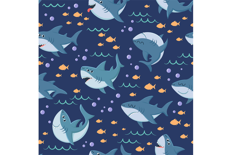 cartoon-sharks-pattern-seamless-ocean-swim-marine-shark-and-sea-unde