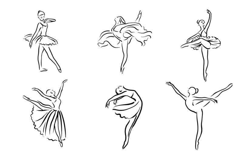 ballerina-illustration-ballet-logo-set