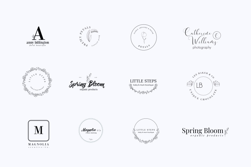 magnolia-pre-made-logo-set-of-24-logos