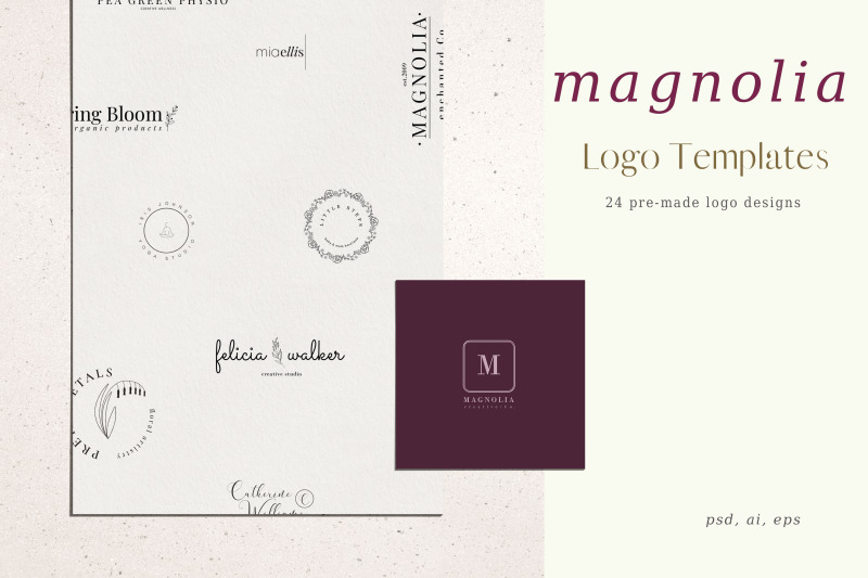 magnolia-pre-made-logo-set-of-24-logos