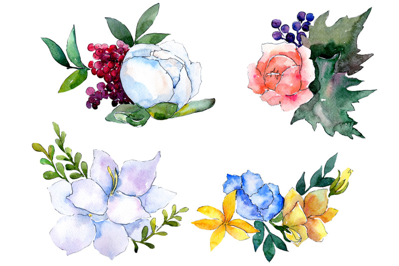 bouquet-modest-smile-watercolor-png