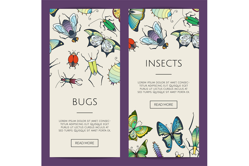 vector-hand-drawn-insects-web-banner-illustration