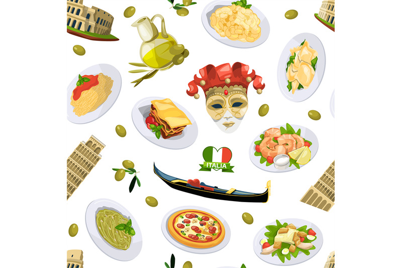 vector-cartoon-italian-cuisine-elements-pattern-or-background-illustra