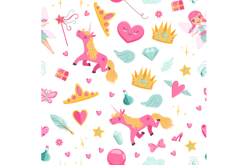 vector-cute-cartoon-magic-and-fairytale-elements-pattern-or-background