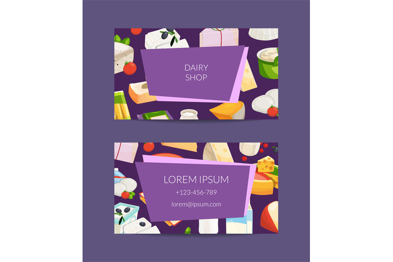 vector-cartoon-milk-and-cheese-products-business-card