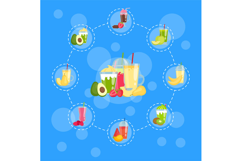 vector-flat-smoothie-elements-infographic-concept-illustration