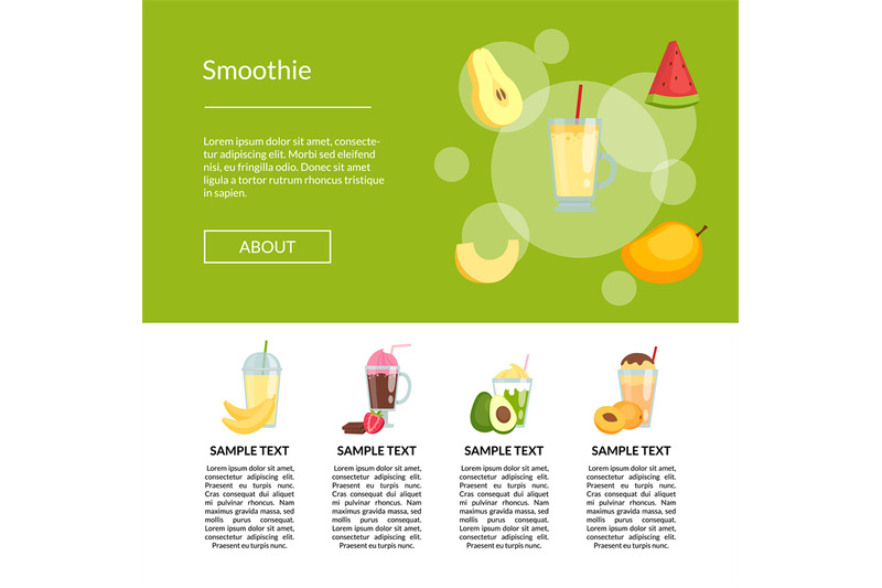 vector-flat-color-smoothie-page-template-illustration