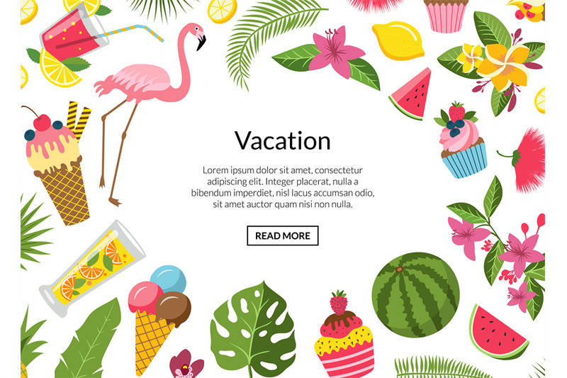 cocktails-flamingo-palm-leaves-background-illustration-vector