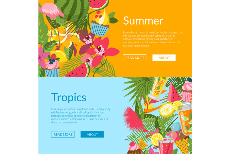 summer-elements-cocktails-flamingo-palm-leaves-web-banner-templates