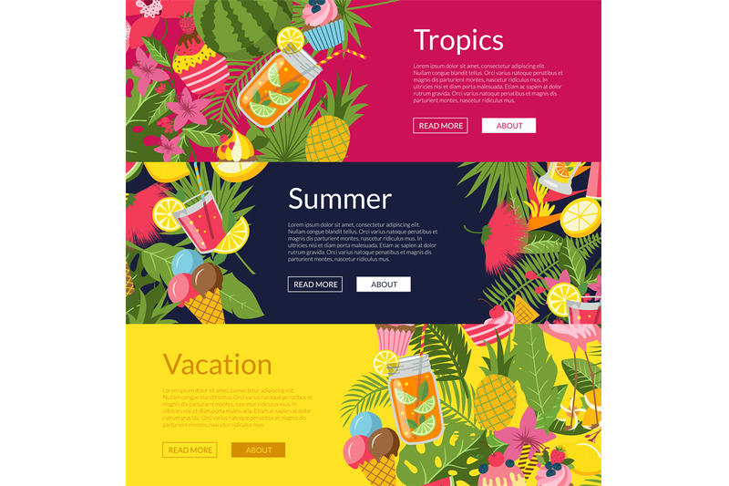 vector-flat-summer-cocktails-flamingo-palm-banner