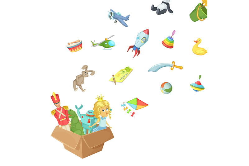 vector-cartoon-children-toys-of-box-illustration