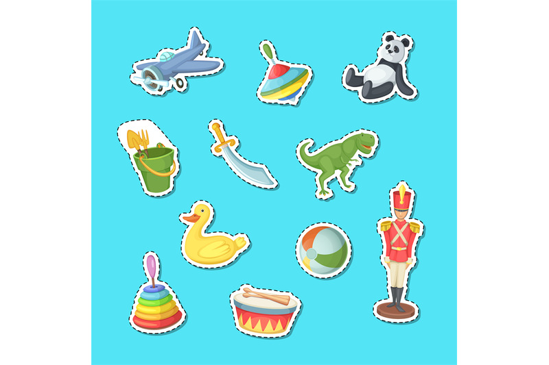 vector-cartoon-children-toys-stickers-set-illustration