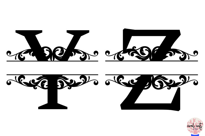split-letters-monogram-a-to-z-svg-eps-dxf-png-file