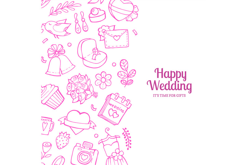 vector-doodle-wedding-with-place-for-text-illustration