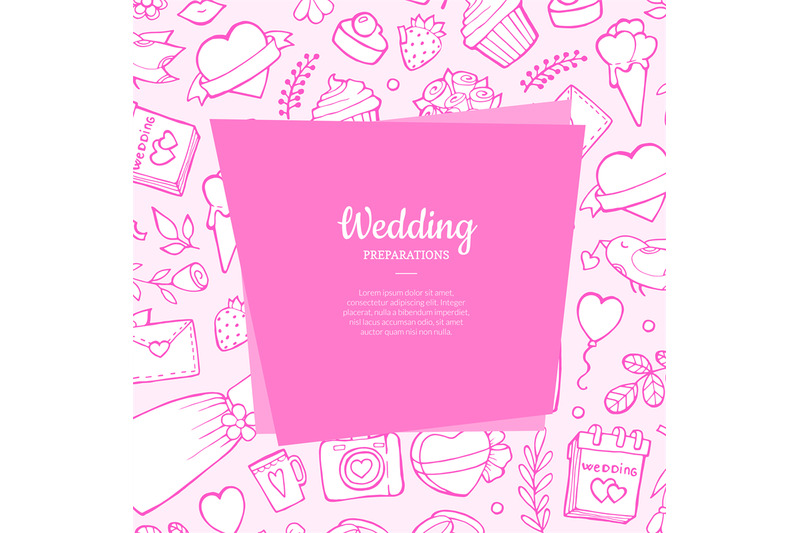 vector-doodle-wedding-with-place-for-text