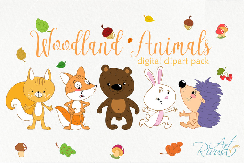 forest-friends-clipart-woodland-cute-animals-clip-art-fox-bear