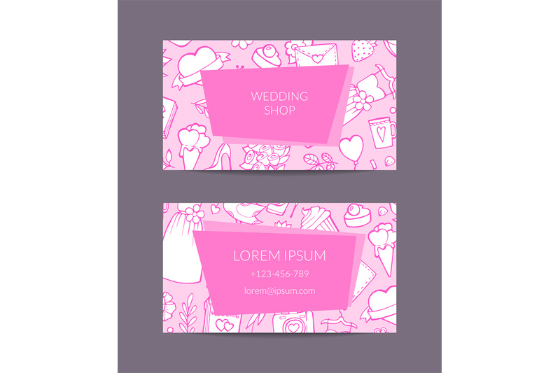 vector-doodle-wedding-elements-business-card-template