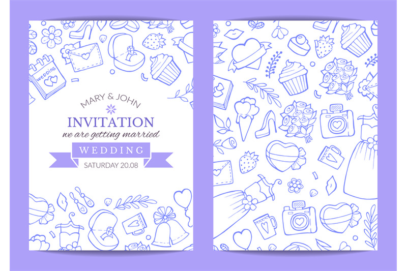 vector-doodle-wedding-invitation-template-poster-illustration