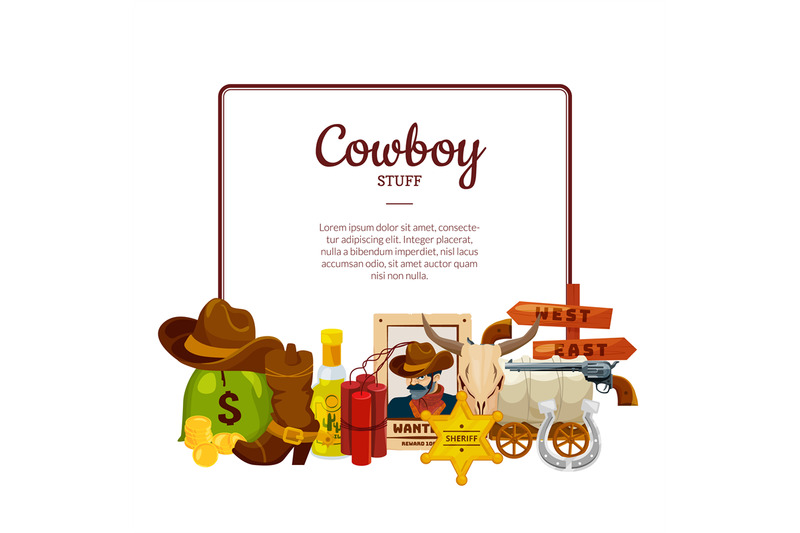 vector-cartoon-wild-west-elements-isolated-on-white